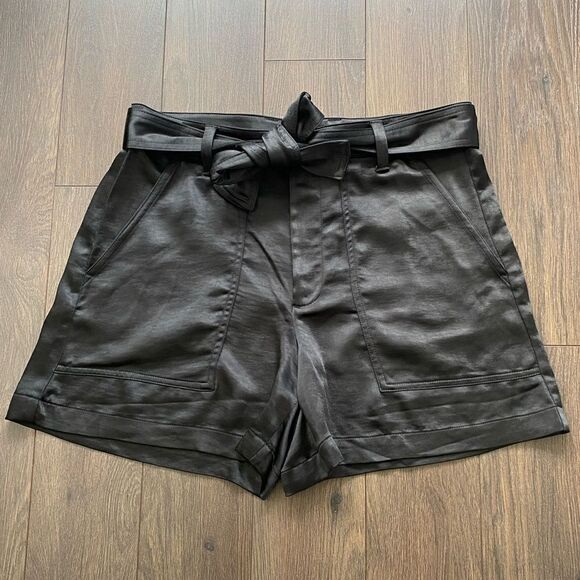 BANANA REPUBLIC Black High Waist Satin Utility Shorts NWT - Picture 5 of 12